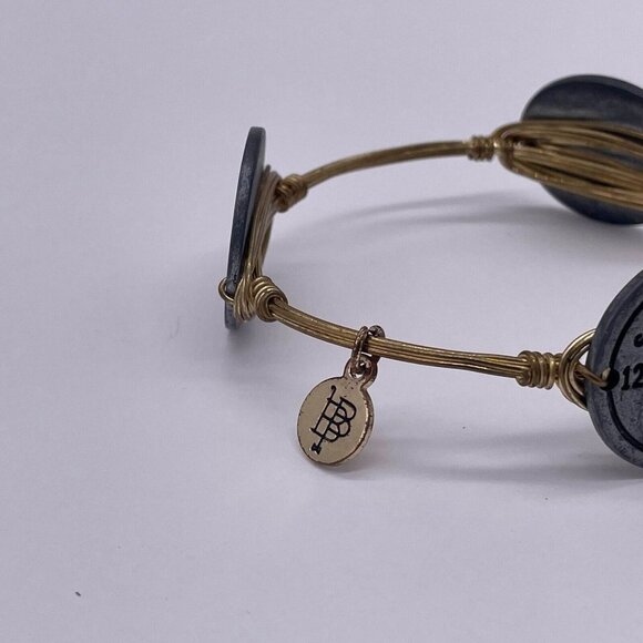 Bourbon and Boweties Shotgun Shell Wire Bangle Bracelet Gold Tone - Picture 3 of 4